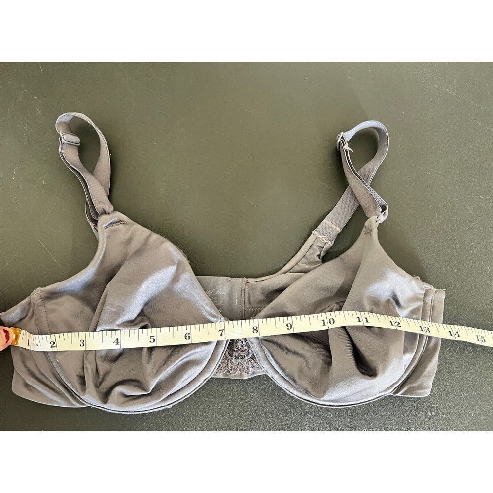 Vtg Vanity Fair Bra 34D Grey Satin Style - Picture 3 of 6